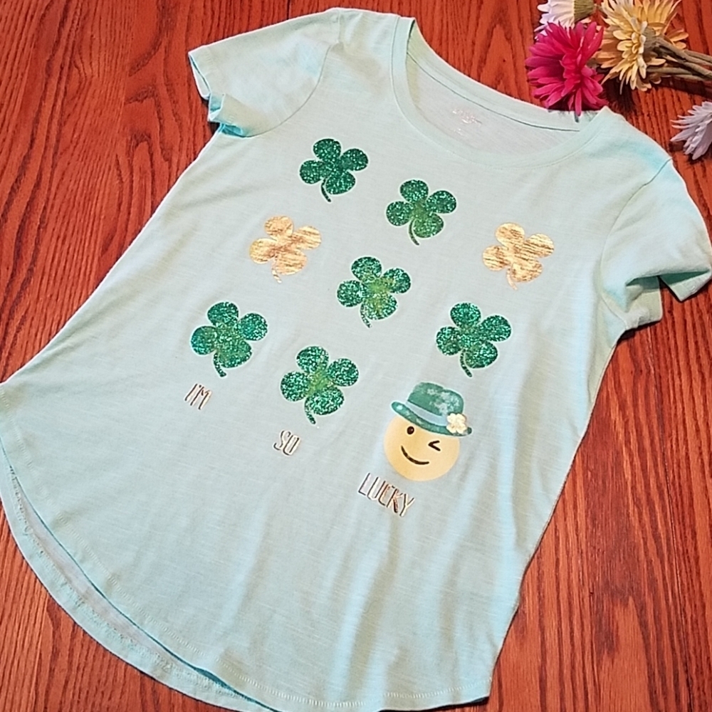 St. Patrick's Day Shamrock Shirt - Girl's 14